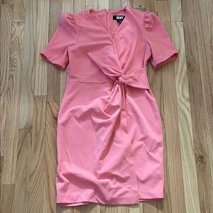 DKNY Coral Midi Wrap Dress